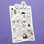 پک استیکر استیکمن کد pstm01 استیکر کاپلی مناسب کیوت پسندان با طرح استیک من یا ادم های خطی