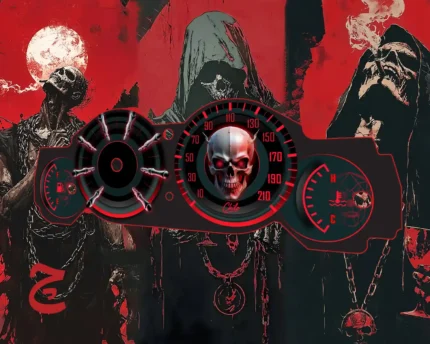 ورق کیلومتر طرح اسکلت قرمز مناسب همه ماشین ها از پراید تا تسلا