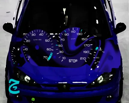 ورق کیلومتر طرح آبی موج دار مناسب پژو 206 / رانا