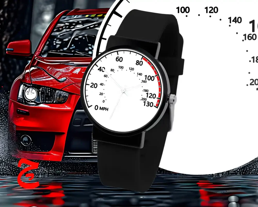 ساعت مچی اسپرت با طرح عقربه کیلومتر لنسر | بند سیلیکون رنگ ثابت / مناسب کلیه سنین / قطر ساعت 3.5 / مقاوم دربرابر رطوبت و آب / زمان آماده سازی 10 روز کاری