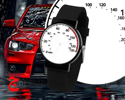 ساعت مچی اسپرت با طرح عقربه کیلومتر لنسر | بند سیلیکون رنگ ثابت / مناسب کلیه سنین / قطر ساعت 3.5 / مقاوم دربرابر رطوبت و آب / زمان آماده سازی 10 روز کاری