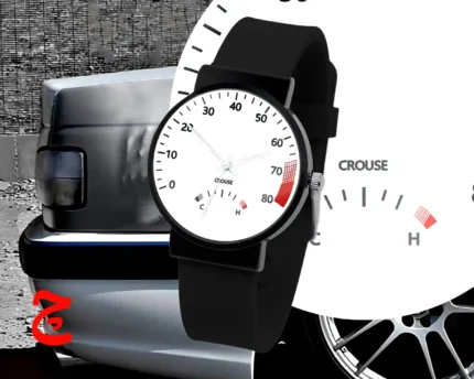 ساعت مچی اسپرت با طرح عقربه کیلومتر پژو پارس سفید | بند سیلیکون رنگ ثابت / مناسب کلیه سنین / قطر ساعت 3.5 / مقاوم دربرابر رطوبت و آب / زمان آماده سازی 10 روز کاری