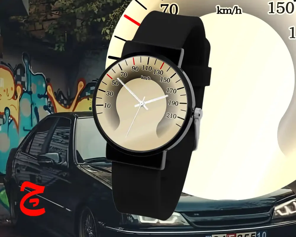 ساعت مچی اسپرت با طرح عقربه کیلومتر پژو Elx | بند سیلیکون رنگ ثابت / مناسب کلیه سنین / قطر ساعت 3.5 / مقاوم دربرابر رطوبت و آب / زمان آماده سازی 10 روز کاری