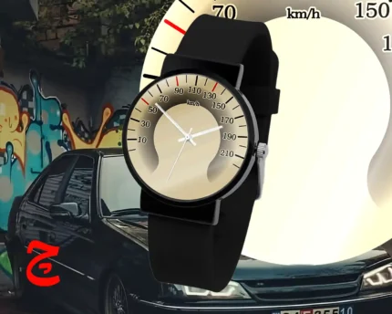 ساعت مچی اسپرت با طرح عقربه کیلومتر پژو Elx | بند سیلیکون رنگ ثابت / مناسب کلیه سنین / قطر ساعت 3.5 / مقاوم دربرابر رطوبت و آب / زمان آماده سازی 10 روز کاری