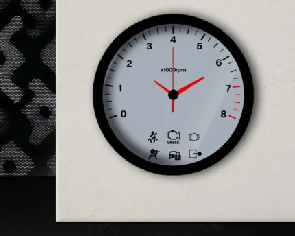 ساعت دیواری عقربه فانتزی با طرح پژو پارس خاکستری قطر31