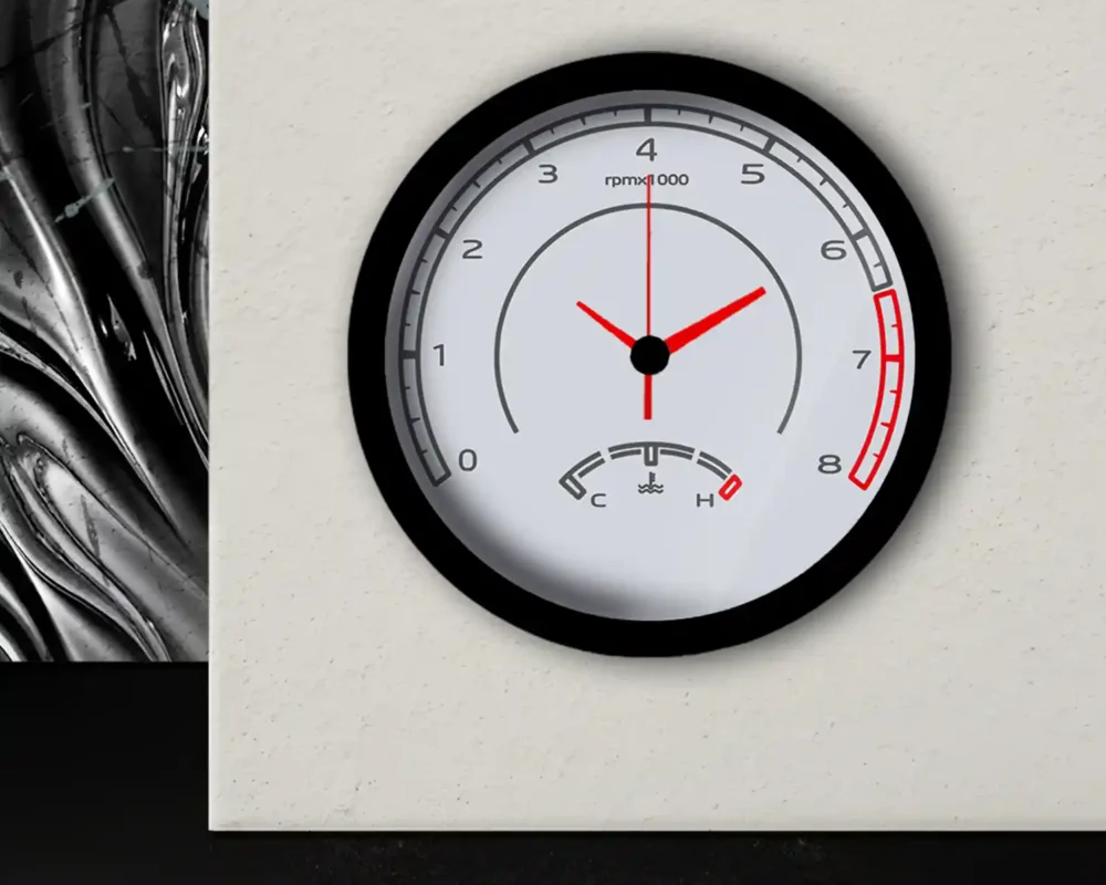 ساعت دیواری عقربه فانتزی با طرح پژو پارس سوناتایی خاکستری قطر31