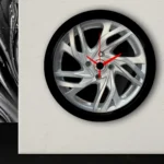 ساعت دیواری عقربه فانتزی با طرح رینگ ماشین قطر31