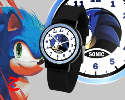 ساعت مچی اسپرت با طرح سونیک / sonic | بند سیلیکون رنگ ثابت / مناسب کلیه سنین / قطر ساعت 3.5 / مقاوم دربرابر رطوبت و آب / زمان آماده سازی 10 روز کاری