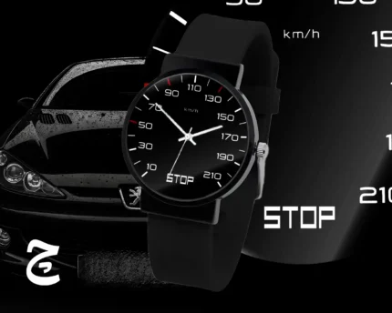 ساعت مچی اسپرت با طرح عقربه کیلومتر پژو 206 | بند سیلیکون الی استیل درجه یک / مناسب کلیه سنین / قطر ساعت 3.5 الی 4.5 سانتی متر / مقاوم دربرابر رطوبت و آب / زمان آماده سازی 10 روز کاری