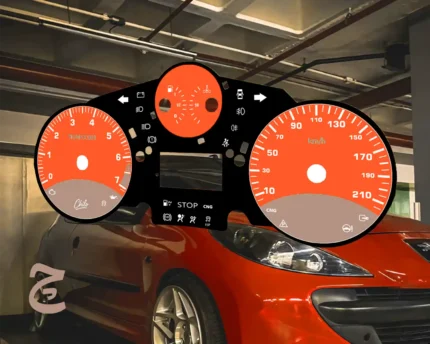 ورق کیلومتر طرح نارنجی خاکستری مناسب پژو 207 این طراحی متناسب با کیلومتر ماشین یا موتور شما طراحی میشود و تفاوتی ندارد که وسیله نقلیه شما از چه مدل و برندی هست زمان آماده سازی ورق کیلومتر 15 روز کاری میباشد