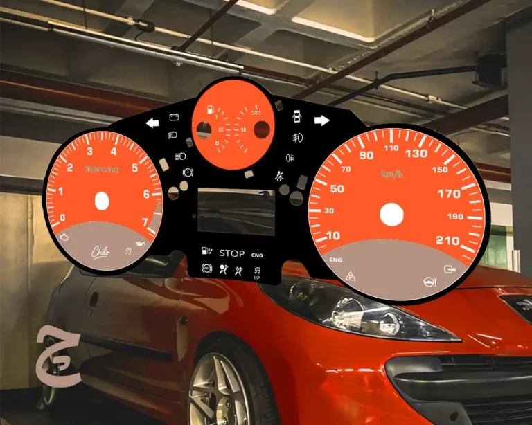 ورق کیلومتر طرح نارنجی خاکستری مناسب پژو 207 این طراحی متناسب با کیلومتر ماشین یا موتور شما طراحی میشود و تفاوتی ندارد که وسیله نقلیه شما از چه مدل و برندی هست زمان آماده سازی ورق کیلومتر 15 روز کاری میباشد